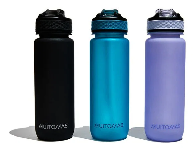 Muitomas WBOTTLESP750BL - Botella de agua deportiva reutilizable 750ml azul ártico, a prueba de fugas y con pajita