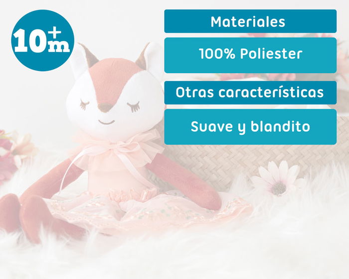 KioKids Muñeca de Trapo Zorro para Bebés y Niños, Juguete Suave +10 Meses KioKids Muñeca de Trapo Zorro para Bebés y Niños, Juguete Suave +10 Meses