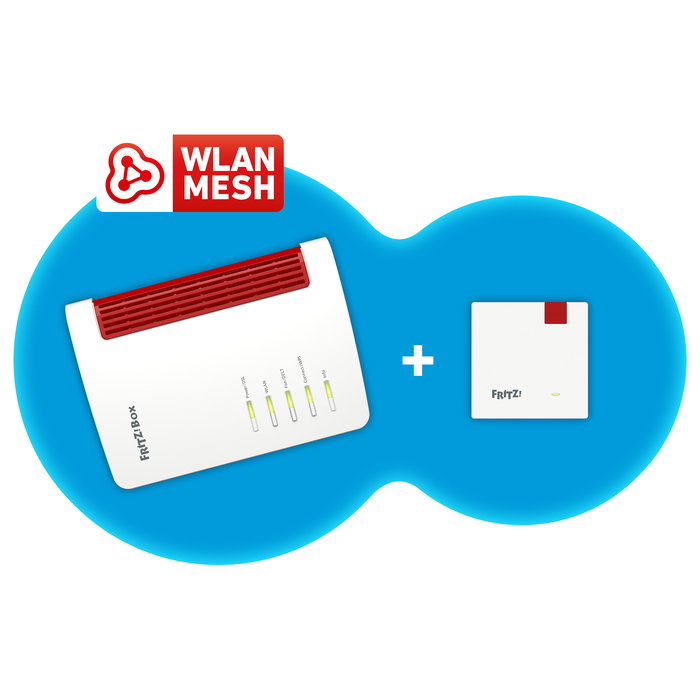 AVM FRITZ!Mesh Set 7530 AX + 1200 AX Wi-Fi 6 Sistema de Malla Doble Banda 2400 Mbit/s Color Rojo y Blanco AVM FRITZ!Mesh Set 7530 AX + 1200 AX Wi-Fi 6 Sistema de Malla Doble Banda 2400 Mbit/s Color Rojo y Blanco