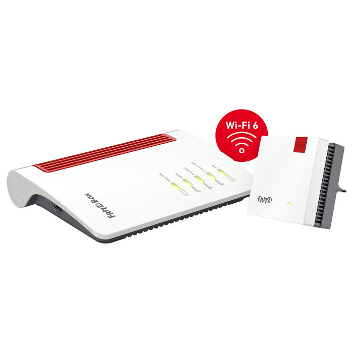 AVM FRITZ!Mesh Set 7530 AX + 1200 AX Wi-Fi 6 Sistema de Malla Doble Banda 2400 Mbit/s Color Rojo y Blanco AVM FRITZ!Mesh Set 7530 AX + 1200 AX Wi-Fi 6 Sistema de Malla Doble Banda 2400 Mbit/s Color Rojo y Blanco