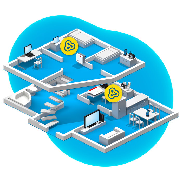 AVM FRITZ!Mesh Set 7530 AX + 1200 AX Wi-Fi 6 Sistema de Malla Doble Banda 2400 Mbit/s Color Rojo y Blanco AVM FRITZ!Mesh Set 7530 AX + 1200 AX Wi-Fi 6 Sistema de Malla Doble Banda 2400 Mbit/s Color Rojo y Blanco