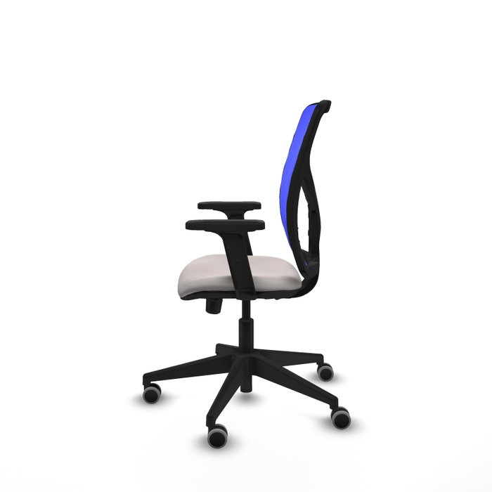 PIQUERAS Y CRESPO Silla de oficina Motilla con mecanismo Sincro/Traslack Blanco y Azul