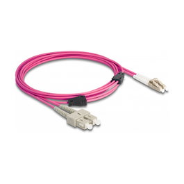 DeLOCK Cable de fibra óptica OM4 LC Duplex a SC Duplex 3 m con armadura metálica