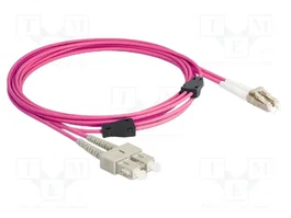 DeLOCK Cable de fibra óptica LC Duplex a SC Duplex Multimode OM4 con armadura metálica, 3 m