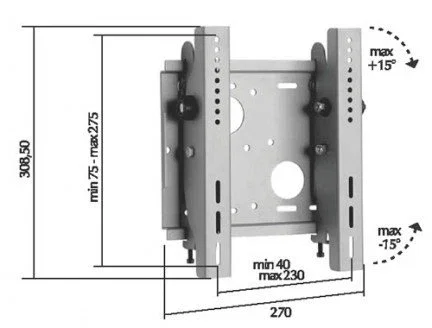 Omb Monoplasma-S Soporte de Pared Orientable Plata