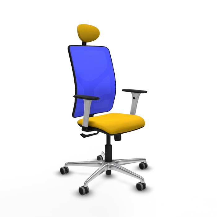 PIQUERAS Y CRESPO Silla de oficina Motilla con mecanismo Sincro, Amarillo y Azul PIQUERAS Y CRESPO Silla de oficina Motilla con mecanismo Sincro, Amarillo y Azul