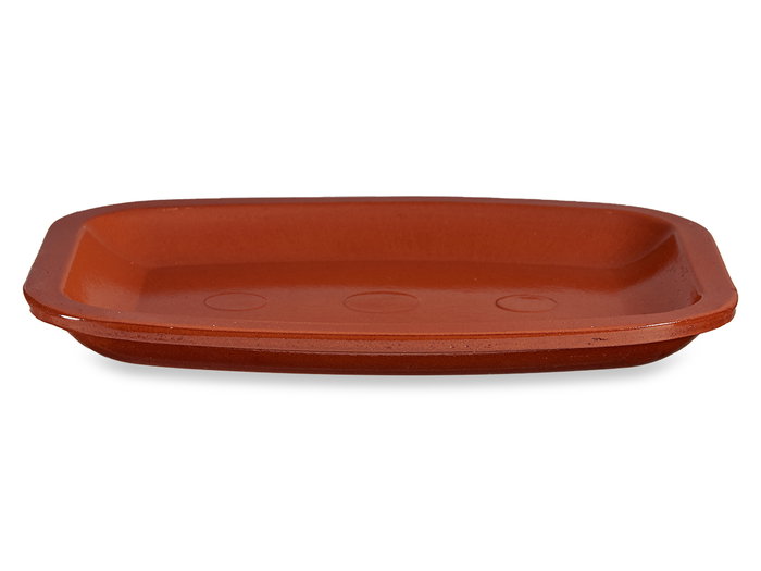 La Dehesa Bandeja Plana Rectangular 26x20 cm Barro Refractario Color Miel (Set de 13)