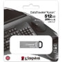 Kingston DataTraveler Kyson DTKN/512GB - Pendrive USB 3.2 Gen 1 512GB, Hasta 200MB/s Lectura, Diseño Metálico Sin Capuchón y Presilla
