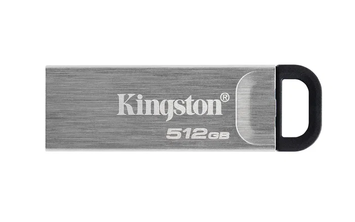 Kingston DataTraveler Kyson DTKN/512GB 512GB USB Flash Drive USB 3.2 Gen 1 Tipo A, Sin Capuchón con Presilla para Llavero, Plata, Velocidad Lectura 200MB/s