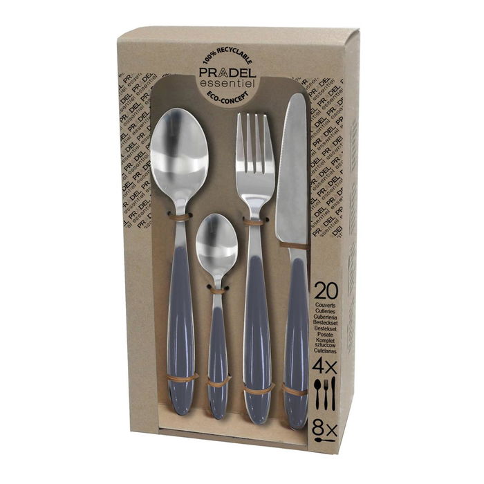 Set 20 Cubiertos Acero Inox Colorfull Pradel 18-0-1,5 mm