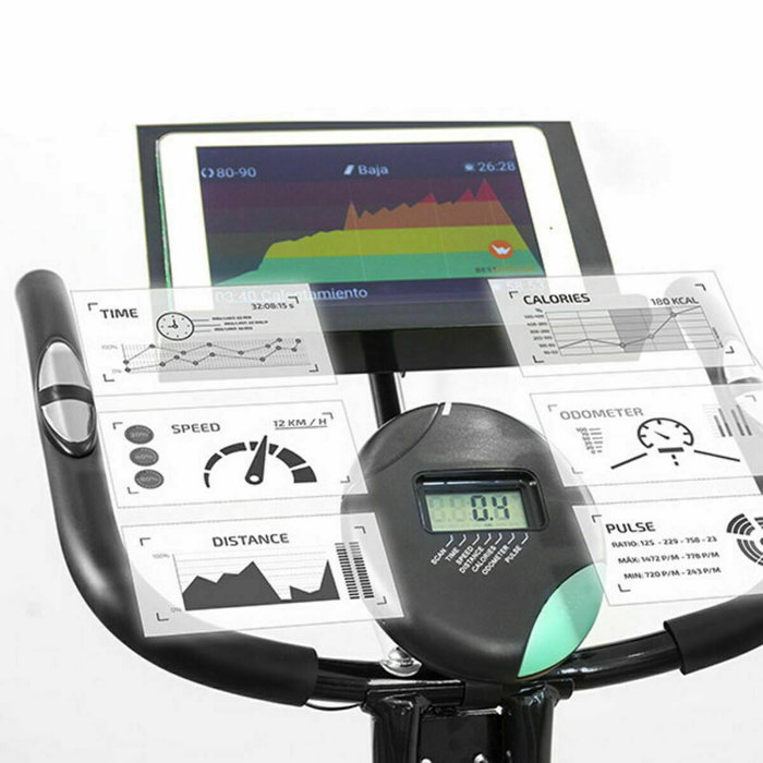 Cecotec X-Bike Pro Bicicleta Estática Plegable Magnética Negro y Verde