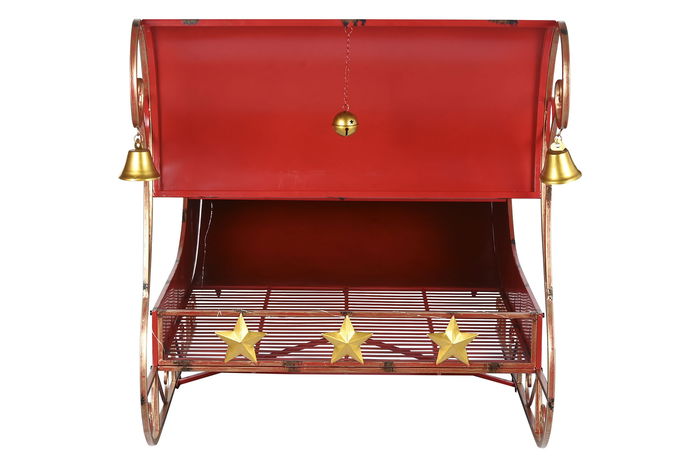 DKD Home Decor Trineo Navidad Tradicional XXL Rojo Dorado 220 x 100 x 110 cm LED Metal DKD Home Decor Trineo Navidad Tradicional XXL Rojo Dorado 220 x 100 x 110 cm LED Metal
