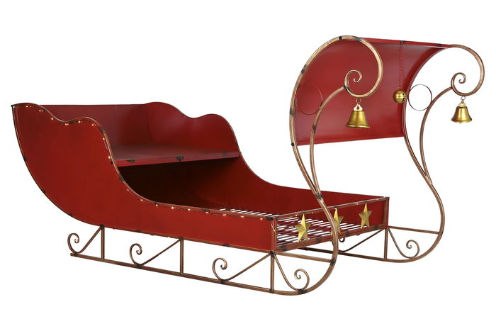 DKD Home Decor Trineo Navidad Tradicional XXL Rojo Dorado 220 x 100 x 110 cm LED Metal DKD Home Decor Trineo Navidad Tradicional XXL Rojo Dorado 220 x 100 x 110 cm LED Metal