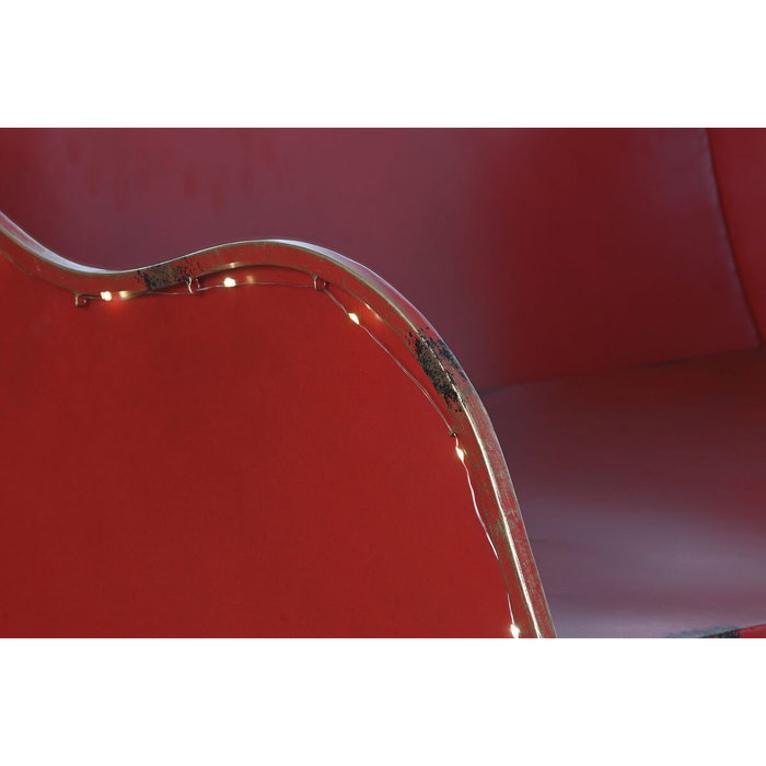 DKD Home Decor Trineo LED Metal XXL Rojo y Dorado