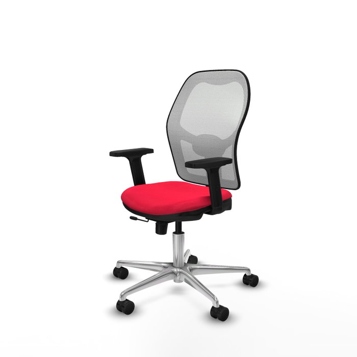 PIQUERAS Y CRESPO Silla de oficina Jorquera con mecanismo Sincro/Traslack Rojo y Blanco