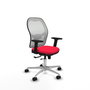 PIQUERAS Y CRESPO Silla de oficina Jorquera con mecanismo Sincro/Traslack Rojo y Blanco