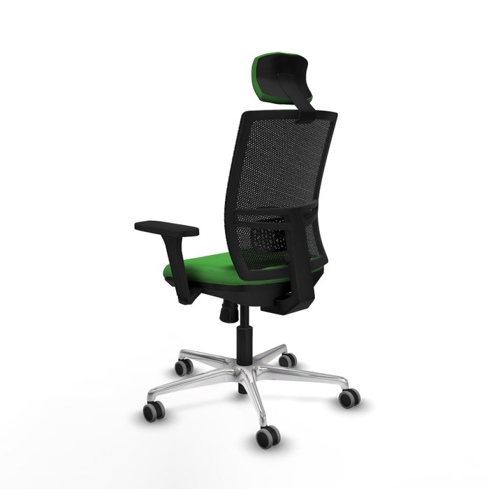 PIQUERAS Y CRESPO Silla de oficina Yunquera con mecanismo Sincro, Tela Verde y Malla Negra