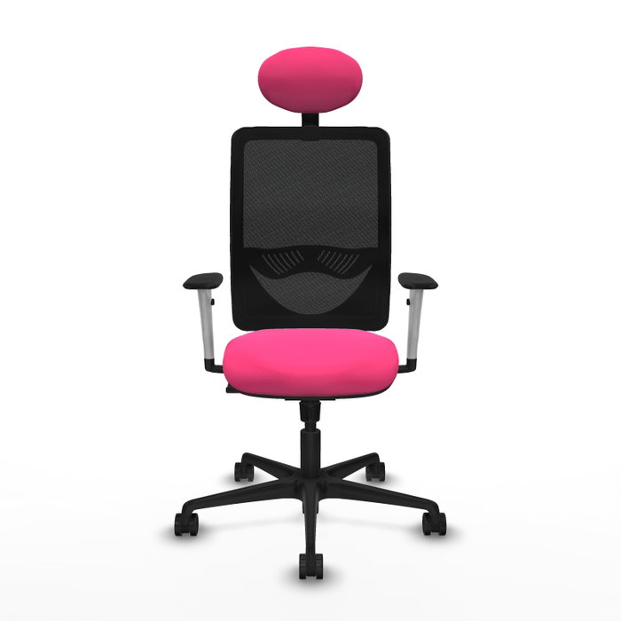 PIQUERAS Y CRESPO Silla de oficina Zulema con Mecanismo Sincro Rosa y Negro