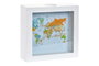 DKD Home Decor Hucha MDF Cristal Mapamundi Blanco 14,5x5x14,5 cm