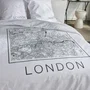 Today Juego de Cama TOD3574641256579 para 2 personas, 240x220 cm, Algodón Estampado Londres Blanco