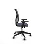 Silla de oficina Motilla con mecanismo Sincro tapizada con Tela color Gris oscuro y malla color Gris. Equipada con lumbar 1D, Brazos 3D y Ruedas 65 mm parqué