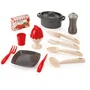 Ecoiffier Cocina Infantil Loft con Frigorífico, Microondas, Vitrocerámica y 14 Piezas de Menaje - 18 Meses, Origen Francés