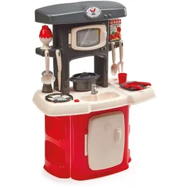 Ecoiffier Cocina Infantil Loft con Frigorífico, Microondas, Vitrocerámica y 14 Piezas de Menaje - 18 Meses, Origen Francés