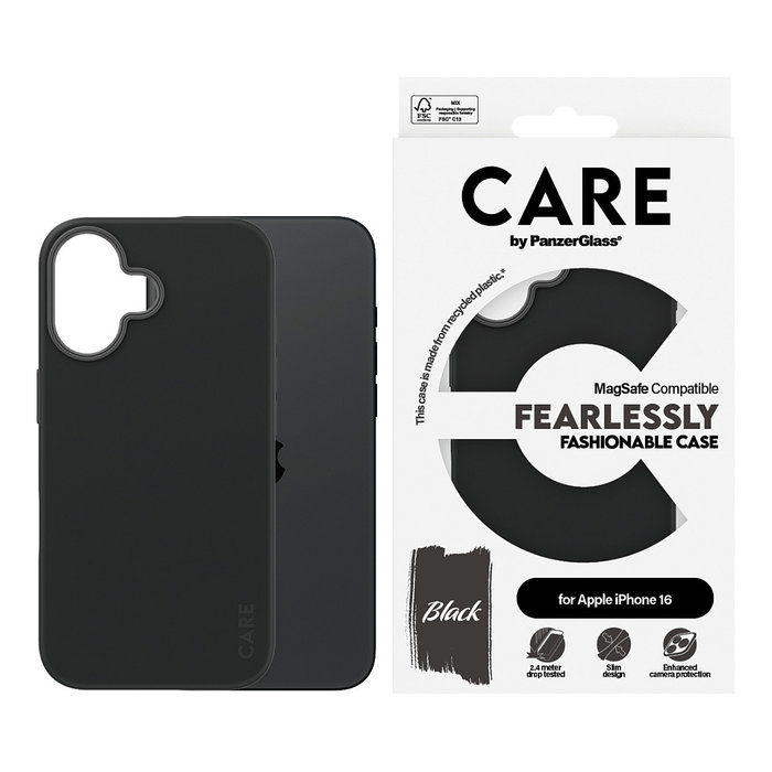PanzerGlass CARE Case Fashion Black MagSafe para iPhone 16