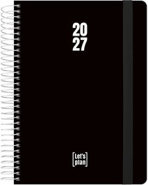 GRAFOPLAS Agenda Anual 2027 A5 Negro con Tapa de Polipropileno y Goma
