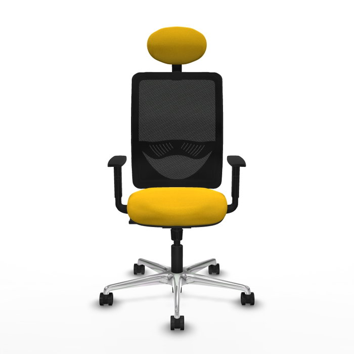 PIQUERAS Y CRESPO Silla de oficina Zulema con mecanismo Sincro, Amarillo y Negro