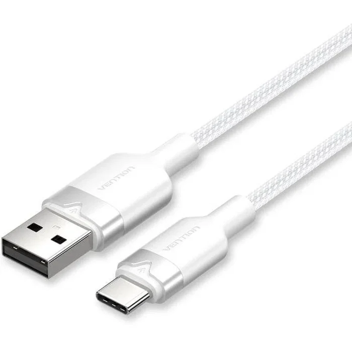 Vention CTNWH Cable USB 2.0 Tipo-C a USB-A Macho, 60W Carga Rápida, 480 Mbps Transferencia de Datos, 2 Metros, Blanco
