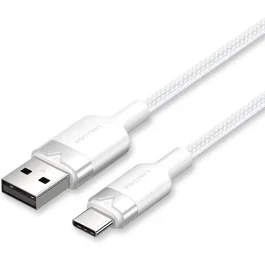 Vention CTNWH Cable USB 2.0 Tipo-C a USB-A Macho, 60W Carga Rápida, 480 Mbps Transferencia de Datos, 2 Metros, Blanco