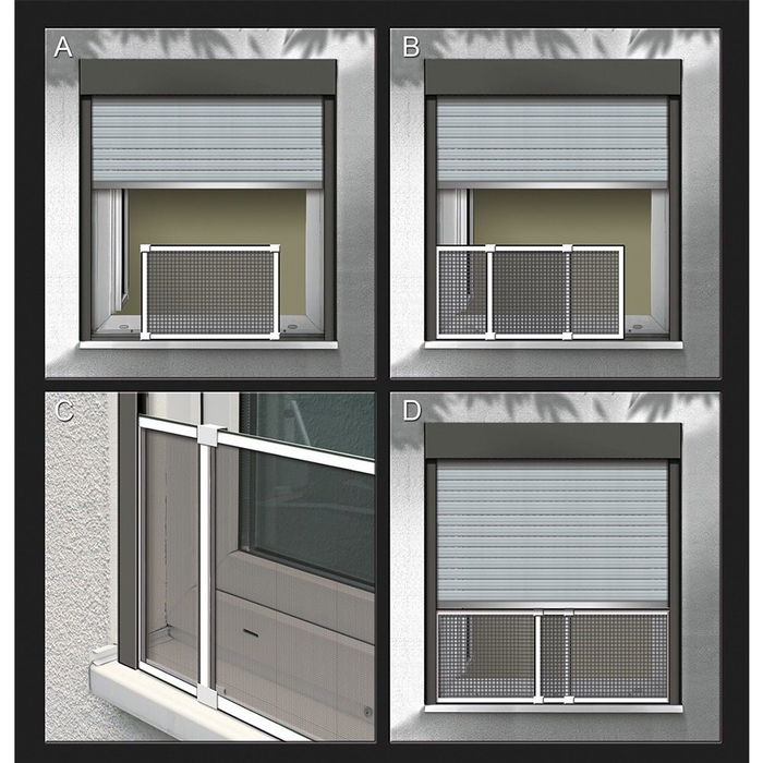 Schellenberg Mosquitera con marco extensible, malla de fibra de vidrio, blanca, 75-142 x 50 cm