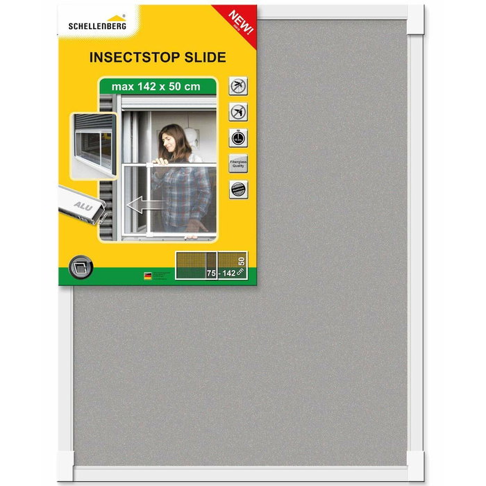 Schellenberg Mosquitera con marco extensible, 75-142 x 50 cm, blanca Schellenberg Mosquitera con marco extensible, 75-142 x 50 cm, blanca