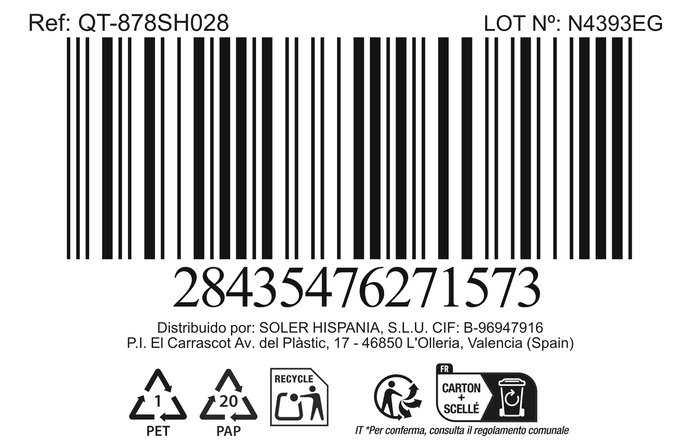 Quttin Sartén de Aluminio Forjado 28 cm, Mango Soft Full, 3.0 mm (6 Unidades)