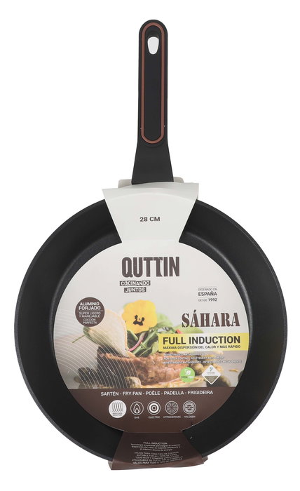 Quttin Sartén de Aluminio Forjado 28 cm, Mango Soft Full, 3.0 mm (6 Unidades)