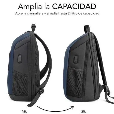Subblim Mochila Xpand Air Padding Backpack para Portátiles hasta 15.6" 21L Puerto USB Azul SUBBP-5NXAP02