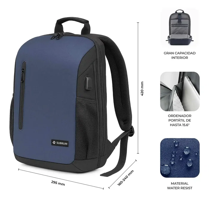 SUBBLIM Nomad Xpand Air Padding Mochila Azul 18-21L