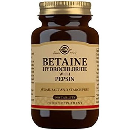 SOLGAR Betaína Clorhidrato con Pepsina 100 comprimidos SOLGAR Betaína Clorhidrato con Pepsina 100 comprimidos