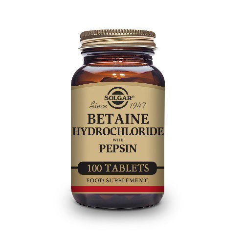 SOLGAR Betaína Clorhidrato con Pepsina 100 comprimidos SOLGAR Betaína Clorhidrato con Pepsina 100 comprimidos
