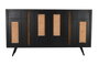 DKD Home Decor Buffet de Mango y Ratán Negro y Natural 160x40x90
