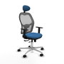 PIQUERAS Y CRESPO Silla de oficina Jorquera con mecanismo Sincro/Traslack, Azul claro y Gris