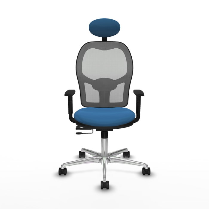 PIQUERAS Y CRESPO Silla de oficina Jorquera con mecanismo Sincro/Traslack, Azul claro y Gris PIQUERAS Y CRESPO Silla de oficina Jorquera con mecanismo Sincro/Traslack, Azul claro y Gris