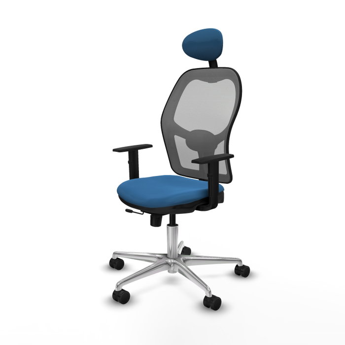PIQUERAS Y CRESPO Silla de oficina Jorquera con mecanismo Sincro/Traslack, Azul claro y Gris PIQUERAS Y CRESPO Silla de oficina Jorquera con mecanismo Sincro/Traslack, Azul claro y Gris