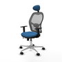 PIQUERAS Y CRESPO Silla de oficina Jorquera con mecanismo Sincro/Traslack, Azul claro y Gris