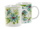 DKD Home Decor Tazas de Porcelana Hojas Verde y Blanco 300ml (Pack de 12) midsense