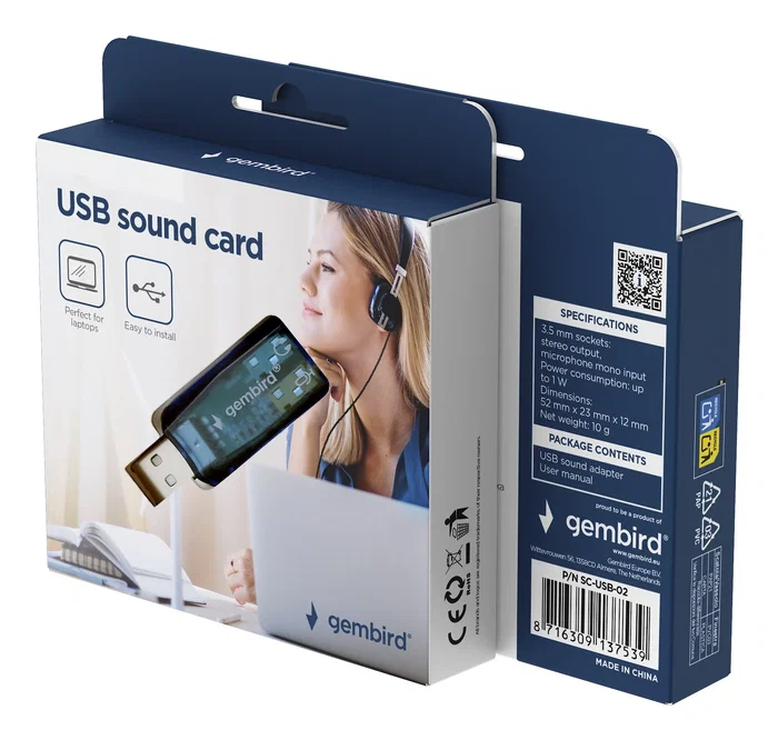 Gembird Virtus 2 USB Tarjeta de sonido externa