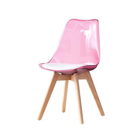 DKD Home Decor Silla PVC Abedul Rosa