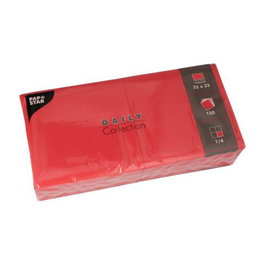 PAPSTAR Servilletas de textil rojas de 32 x 32 cm, 150 piezas