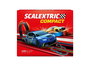 Pista scalextric jump & loop. incluye coches con luz,mando con turbo ,vallas,puente,rampa y looping 6,66m de pista 156x123 cm
